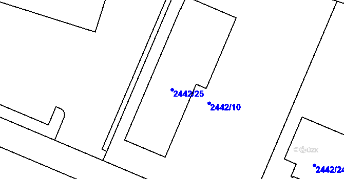 Parcela st. 2442/25 v KÚ Sedlčany, Katastrální mapa