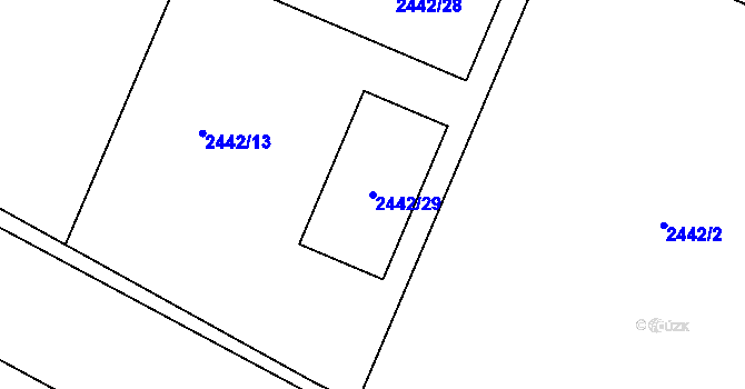 Parcela st. 2442/29 v KÚ Sedlčany, Katastrální mapa