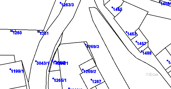Parcela st. 1269/3 v KÚ Sedlčany, Katastrální mapa