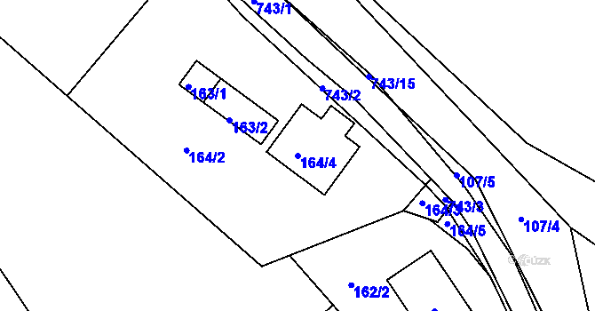 Parcela st. 164/4 v KÚ Sestrouň, Katastrální mapa