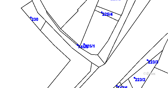 Parcela st. 225/1 v KÚ Sestrouň, Katastrální mapa