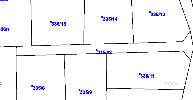 Parcela st. 335/12 v KÚ Sestrouň, Katastrální mapa