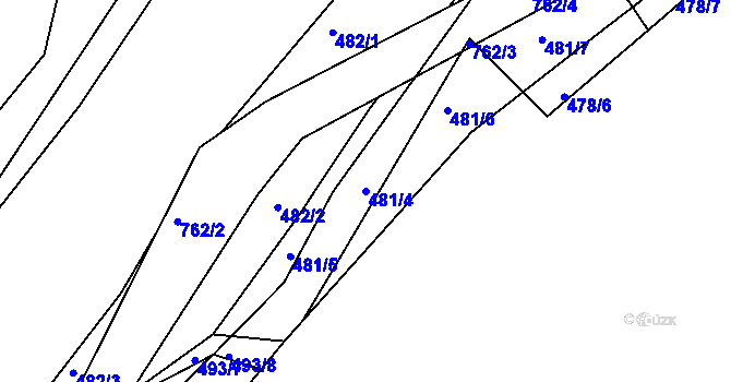 Parcela st. 481/4 v KÚ Sestrouň, Katastrální mapa