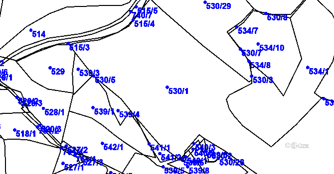 Parcela st. 530/1 v KÚ Sestrouň, Katastrální mapa