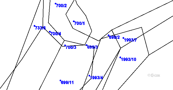 Parcela st. 699/3 v KÚ Sestrouň, Katastrální mapa