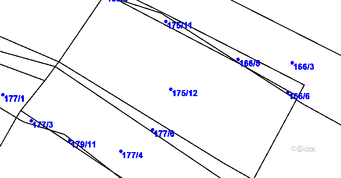Parcela st. 175/12 v KÚ Sestrouň, Katastrální mapa
