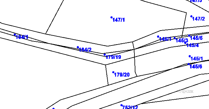 Parcela st. 179/19 v KÚ Sestrouň, Katastrální mapa
