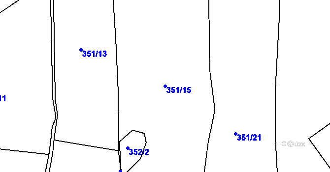 Parcela st. 351/15 v KÚ Sestrouň, Katastrální mapa