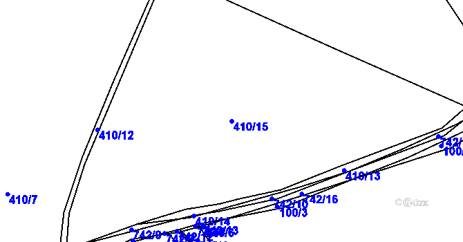 Parcela st. 410/15 v KÚ Sestrouň, Katastrální mapa