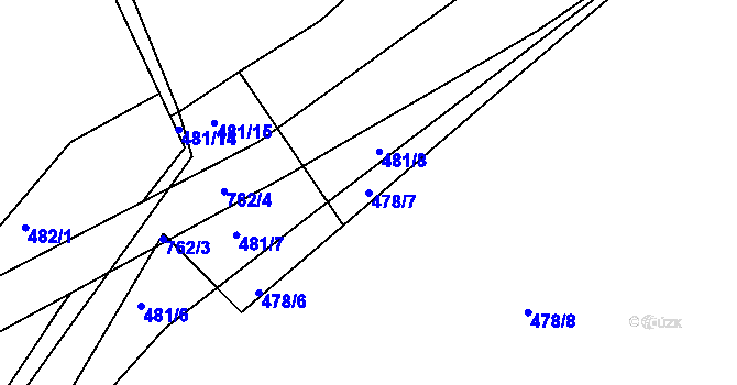 Parcela st. 478/7 v KÚ Sestrouň, Katastrální mapa