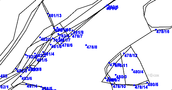 Parcela st. 478/8 v KÚ Sestrouň, Katastrální mapa