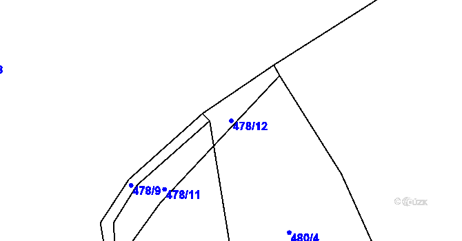 Parcela st. 478/12 v KÚ Sestrouň, Katastrální mapa