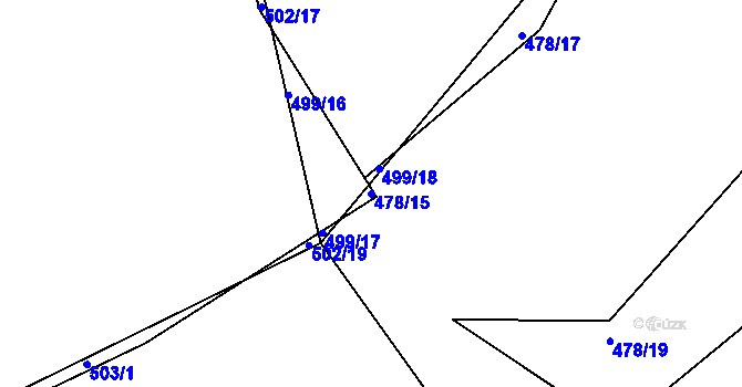 Parcela st. 478/15 v KÚ Sestrouň, Katastrální mapa