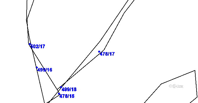 Parcela st. 478/17 v KÚ Sestrouň, Katastrální mapa