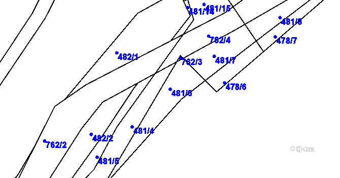 Parcela st. 481/6 v KÚ Sestrouň, Katastrální mapa