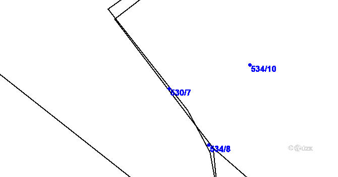 Parcela st. 530/7 v KÚ Sestrouň, Katastrální mapa