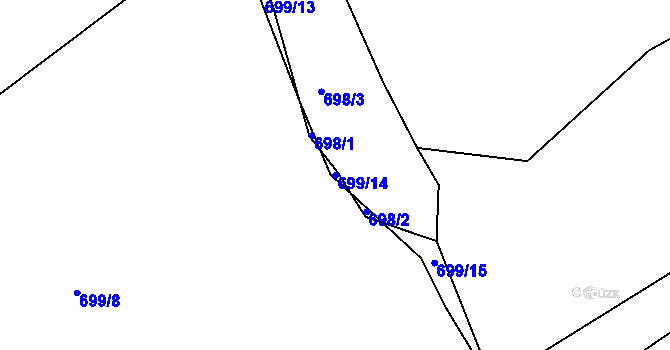 Parcela st. 699/14 v KÚ Sestrouň, Katastrální mapa