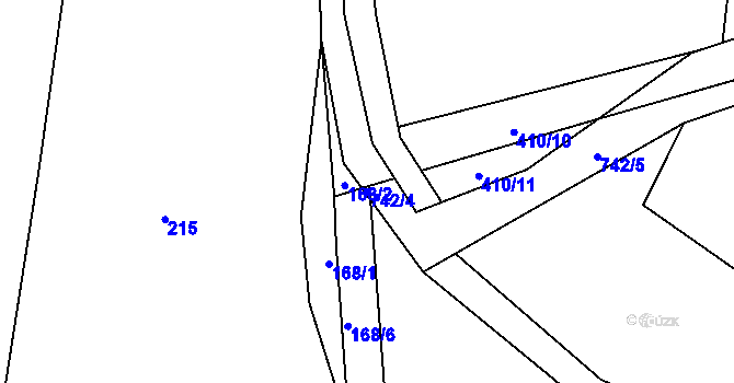 Parcela st. 742/4 v KÚ Sestrouň, Katastrální mapa