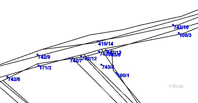 Parcela st. 742/8 v KÚ Sestrouň, Katastrální mapa
