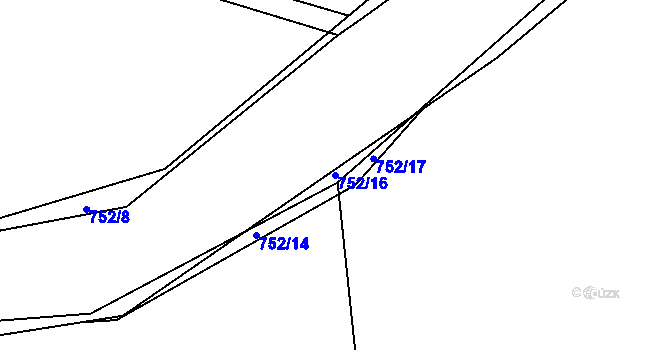 Parcela st. 752/16 v KÚ Sestrouň, Katastrální mapa