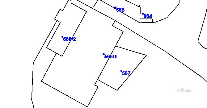 Parcela st. 566/1 v KÚ Sestrouň, Katastrální mapa
