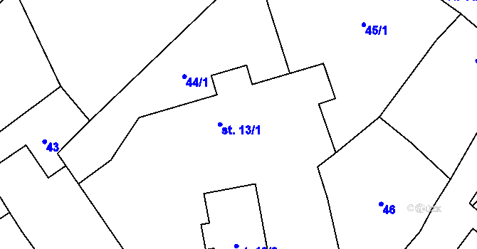 Parcela st. 13 v KÚ Sedlec u Mšena, Katastrální mapa
