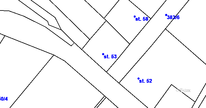 Parcela st. 53 v KÚ Sedlec u Mšena, Katastrální mapa