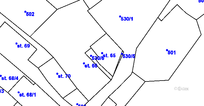 Parcela st. 65 v KÚ Sedlec u Mšena, Katastrální mapa