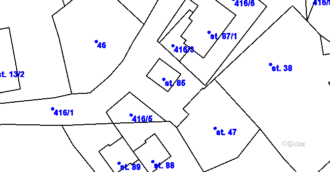 Parcela st. 85 v KÚ Sedlec u Mšena, Katastrální mapa