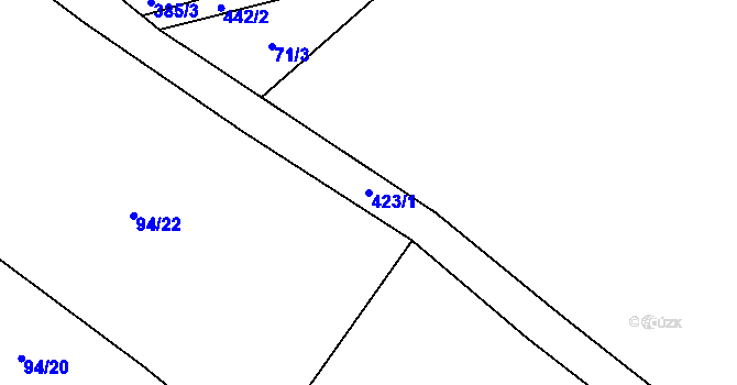 Parcela st. 423/1 v KÚ Sedlec u Mšena, Katastrální mapa