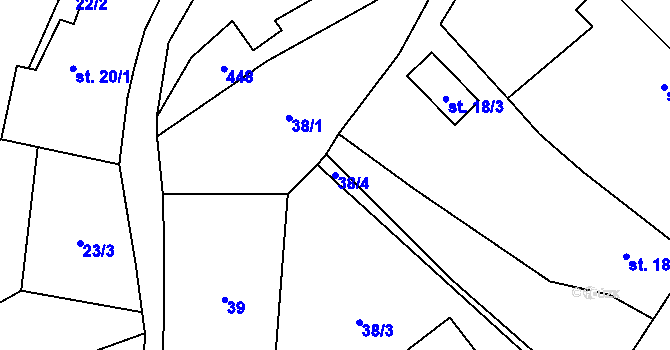 Parcela st. 38/4 v KÚ Sedlec u Mšena, Katastrální mapa
