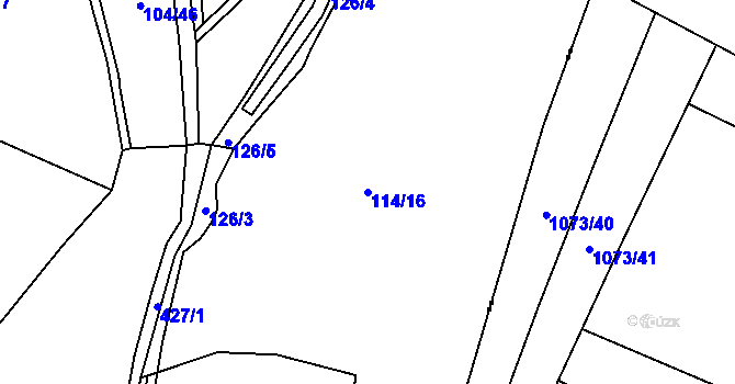 Parcela st. 114/16 v KÚ Sedlec u Mšena, Katastrální mapa