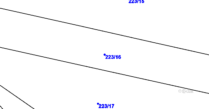 Parcela st. 223/16 v KÚ Sedlec u Mšena, Katastrální mapa