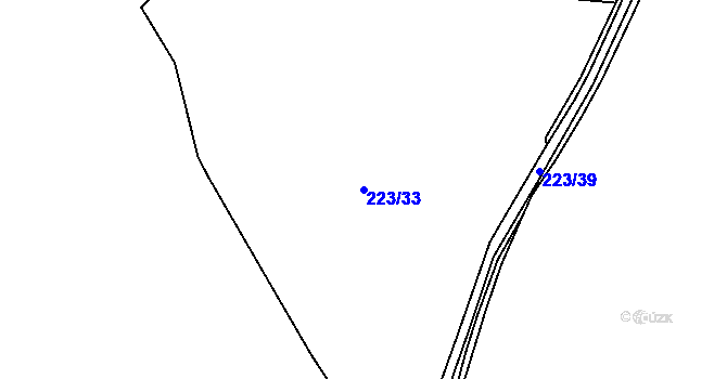 Parcela st. 223/33 v KÚ Sedlec u Mšena, Katastrální mapa