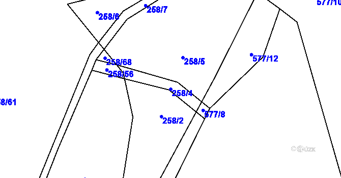 Parcela st. 258/4 v KÚ Sedlec u Mšena, Katastrální mapa