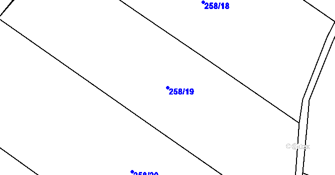 Parcela st. 258/19 v KÚ Sedlec u Mšena, Katastrální mapa