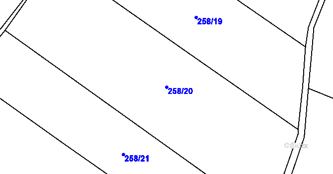 Parcela st. 258/20 v KÚ Sedlec u Mšena, Katastrální mapa