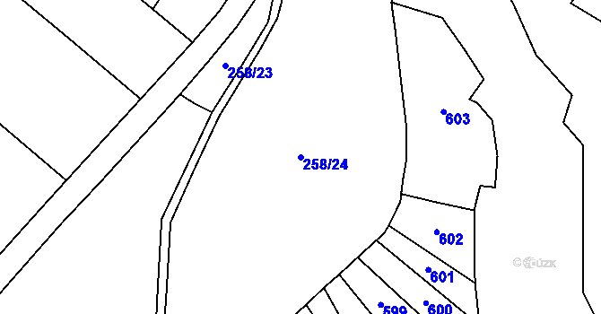Parcela st. 258/24 v KÚ Sedlec u Mšena, Katastrální mapa