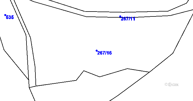 Parcela st. 267/16 v KÚ Sedlec u Mšena, Katastrální mapa