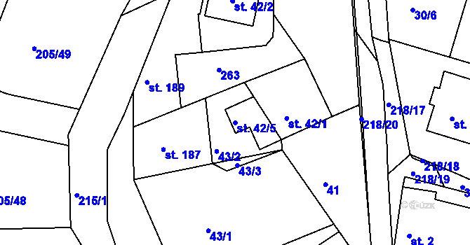 Parcela st. 42/5 v KÚ Sedlec u Líbeznic, Katastrální mapa