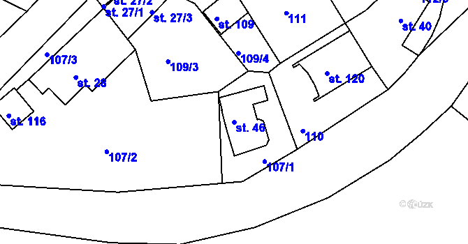 Parcela st. 46 v KÚ Sedlec u Líbeznic, Katastrální mapa