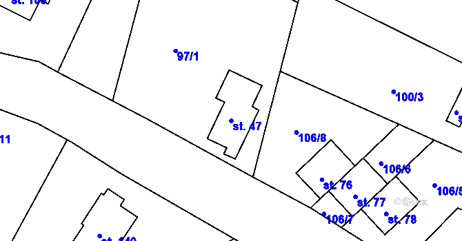 Parcela st. 47 v KÚ Sedlec u Líbeznic, Katastrální mapa