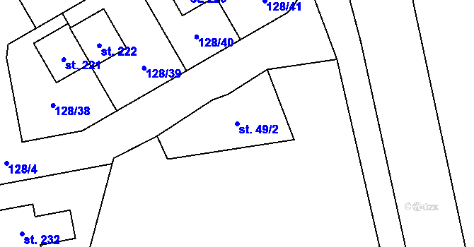 Parcela st. 49/2 v KÚ Sedlec u Líbeznic, Katastrální mapa