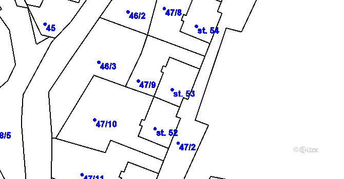 Parcela st. 53 v KÚ Sedlec u Líbeznic, Katastrální mapa