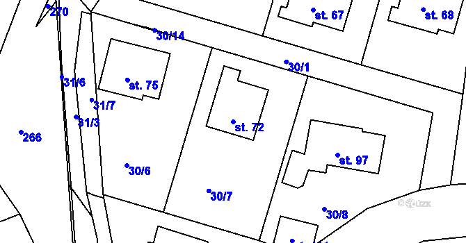 Parcela st. 72 v KÚ Sedlec u Líbeznic, Katastrální mapa