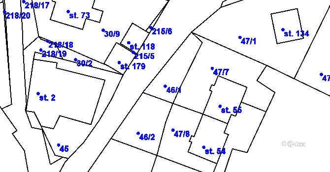 Parcela st. 46/1 v KÚ Sedlec u Líbeznic, Katastrální mapa