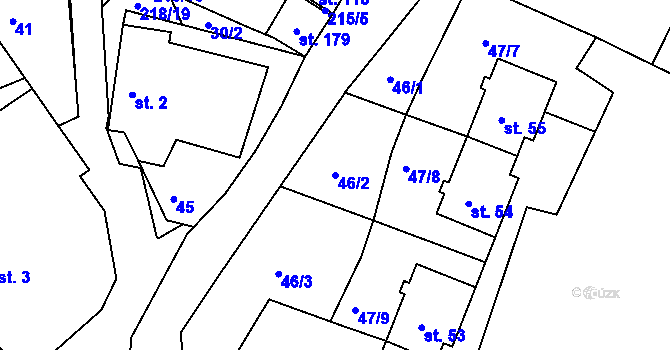 Parcela st. 46/2 v KÚ Sedlec u Líbeznic, Katastrální mapa