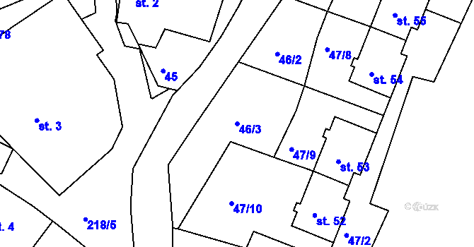 Parcela st. 46/3 v KÚ Sedlec u Líbeznic, Katastrální mapa