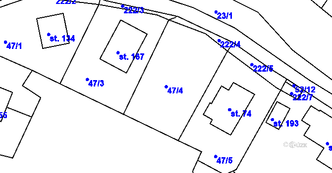 Parcela st. 47/4 v KÚ Sedlec u Líbeznic, Katastrální mapa