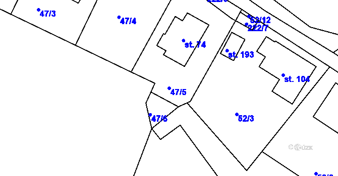 Parcela st. 47/5 v KÚ Sedlec u Líbeznic, Katastrální mapa